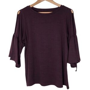 Loft Womens Cold Shoulder Sweater Slit/Tie/Split Sleeve Womens Size S